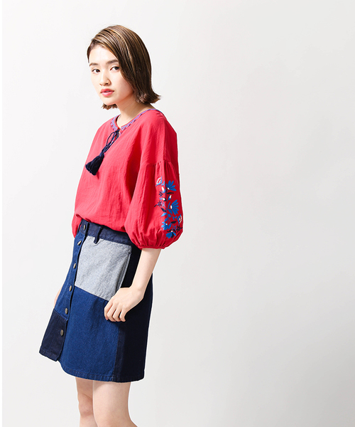 WEGO(ウィゴー)の「WEGO/デニムレトロAラインミニスカート(デニムスカート・レディース・その他1/ダークインディゴブルー/インディゴブルー/その他2・LARGE/MEDIUM)」の19枚目の写真