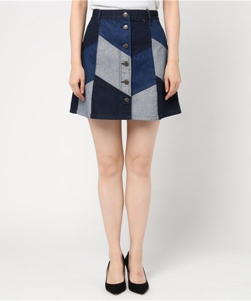 WEGO(ウィゴー)の「WEGO/デニムレトロAラインミニスカート(デニムスカート・レディース・その他1/ダークインディゴブルー/インディゴブルー/その他2・LARGE/MEDIUM)」の10枚目の写真