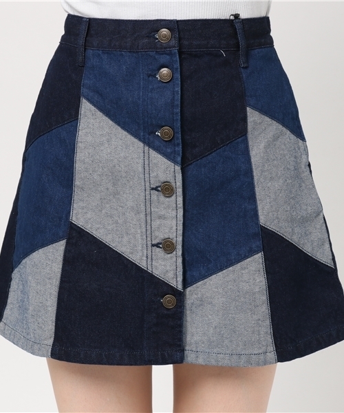 WEGO(ウィゴー)の「WEGO/デニムレトロAラインミニスカート(デニムスカート・レディース・その他1/ダークインディゴブルー/インディゴブルー/その他2・LARGE/MEDIUM)」の8枚目の写真