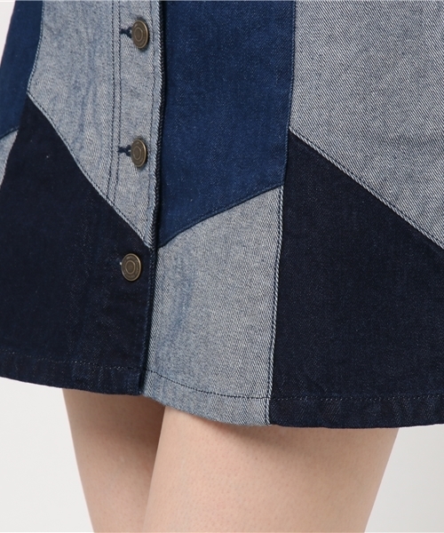 WEGO(ウィゴー)の「WEGO/デニムレトロAラインミニスカート(デニムスカート・レディース・その他1/ダークインディゴブルー/インディゴブルー/その他2・LARGE/MEDIUM)」の9枚目の写真