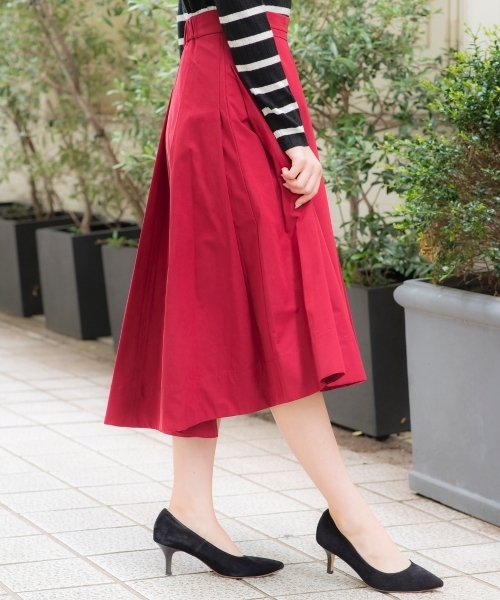 le.coeur blanc(ルクールブラン)の「【WEB限定PRICE】ピーチフィッシュテールフレアスカート(スカート・レディース・グレイッシュベージュ/レッド系その他/ネイビー・FREE)」の6枚目の写真