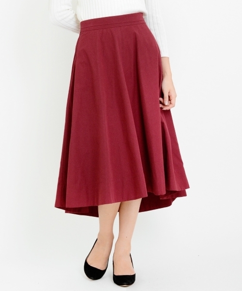 le.coeur blanc(ルクールブラン)の「【WEB限定PRICE】ピーチフィッシュテールフレアスカート(スカート・レディース・グレイッシュベージュ/レッド系その他/ネイビー・FREE)」の11枚目の写真