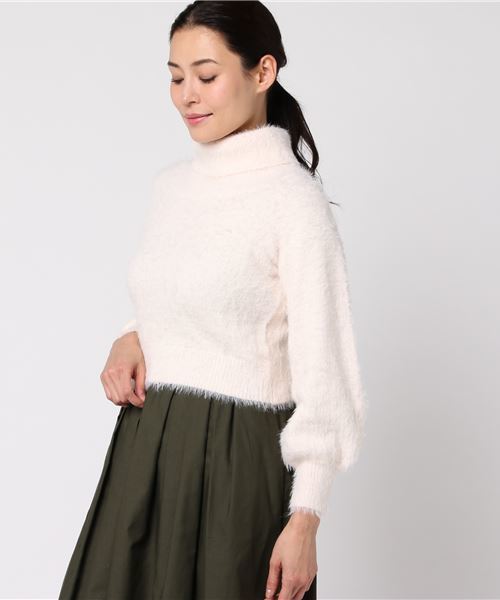 WEGO（ウィゴー）の「WEGO/オフタートルフェザーニット（ニット/セーター・レディース・ブラック/サックスブルー/アイボリー・FREE）」の7枚目の写真