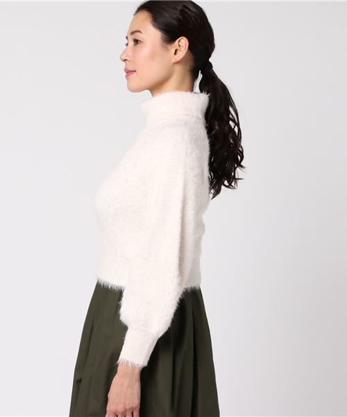 WEGO（ウィゴー）の「WEGO/オフタートルフェザーニット（ニット/セーター・レディース・ブラック/サックスブルー/アイボリー・FREE）」の8枚目の写真