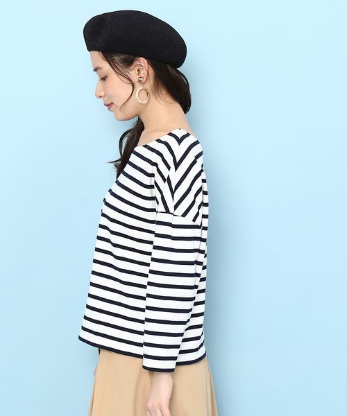 ROPE' PICNIC（ロペピクニック）の「【WEB限定】【2WAY】ボーダートップス（Tシャツ/カットソー・レディース・ブラック/ネイビー/レッド・38）」の17枚目の写真