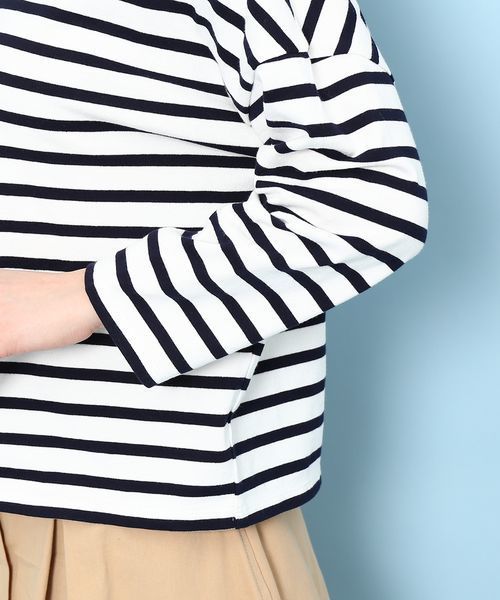 ROPE' PICNIC（ロペピクニック）の「【WEB限定】【2WAY】ボーダートップス（Tシャツ/カットソー・レディース・ブラック/ネイビー/レッド・38）」の8枚目の写真