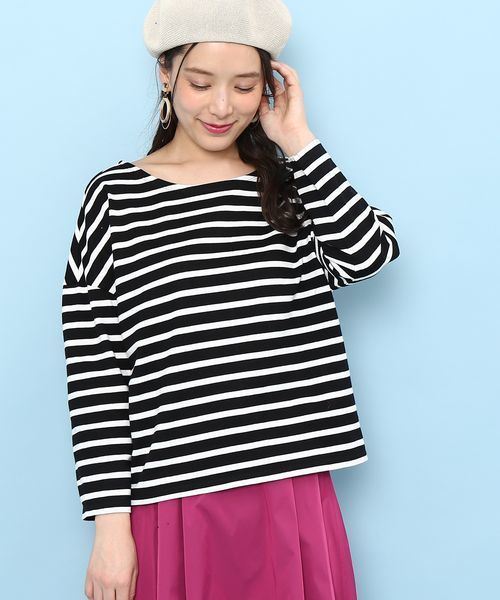 ROPE' PICNIC（ロペピクニック）の「【WEB限定】【2WAY】ボーダートップス（Tシャツ/カットソー・レディース・ブラック/ネイビー/レッド・38）」の11枚目の写真