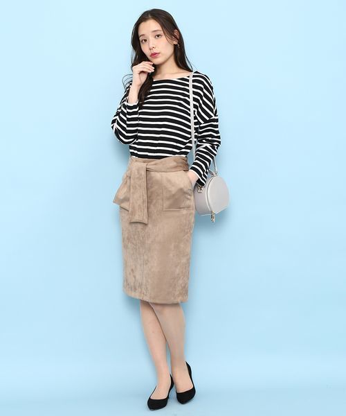 ROPE' PICNIC（ロペピクニック）の「【WEB限定】【2WAY】ボーダートップス（Tシャツ/カットソー・レディース・ブラック/ネイビー/レッド・38）」の13枚目の写真