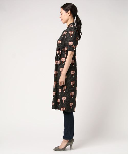 HYSTERIC GLAMOUR（ヒステリックグラマー）の「DARK ROMANCE総柄 カシュクールワンピース（ワンピース・レディース・グリーン系その他/ブラック系その他・FREE）」の5枚目の写真