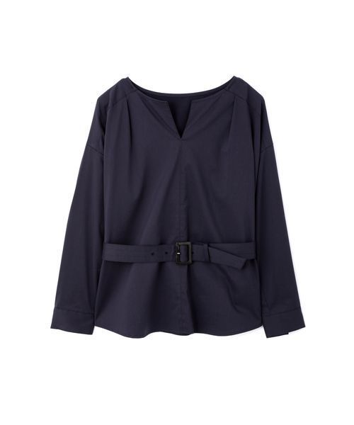 NATURAL BEAUTY BASIC(ナチュラルビューティーベーシック)の「◆ベルテッドブラウス(シャツ/ブラウス・レディース・ホワイト系その他/オフホワイト/ネイビー・MEDIUM/SMALL)」の14枚目の写真
