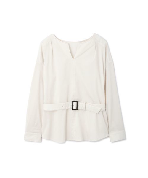NATURAL BEAUTY BASIC(ナチュラルビューティーベーシック)の「◆ベルテッドブラウス(シャツ/ブラウス・レディース・ホワイト系その他/オフホワイト/ネイビー・MEDIUM/SMALL)」の16枚目の写真