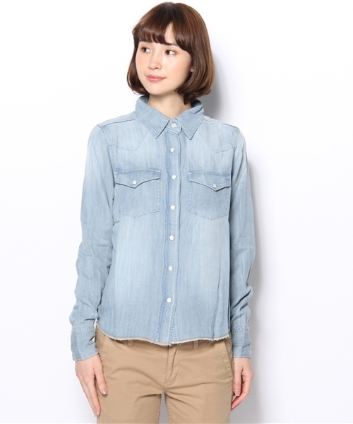 CIAOPANIC（チャオパニック）の「【Ciaopanic】テンセルウエスタンシャツ（シャツ/ブラウス・レディース・ブルー/インディゴブルー・FREE）」の3枚目の写真