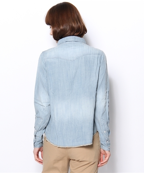 CIAOPANIC（チャオパニック）の「【Ciaopanic】テンセルウエスタンシャツ（シャツ/ブラウス・レディース・ブルー/インディゴブルー・FREE）」の4枚目の写真
