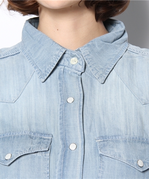 CIAOPANIC（チャオパニック）の「【Ciaopanic】テンセルウエスタンシャツ（シャツ/ブラウス・レディース・ブルー/インディゴブルー・FREE）」の5枚目の写真