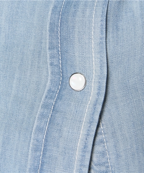 CIAOPANIC（チャオパニック）の「【Ciaopanic】テンセルウエスタンシャツ（シャツ/ブラウス・レディース・ブルー/インディゴブルー・FREE）」の8枚目の写真