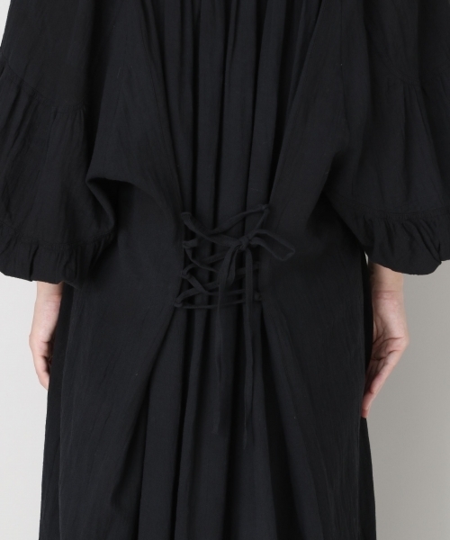 LOWRYS FARM（ローリーズファーム）の「コットンレースアップワンピ　803021（ワンピース・レディース・オフホワイト/ブラック/グリーン/ブラウン・FREE）」の15枚目の写真