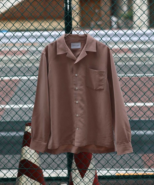 ADAM ET ROPE'（アダムエロペ）の「【WEB限定】パウダーポプリンオープンカラーシャツ（シャツ/ブラウス・メンズ・ネイビー/カーキ/ピンク・M/L）」の3枚目の写真