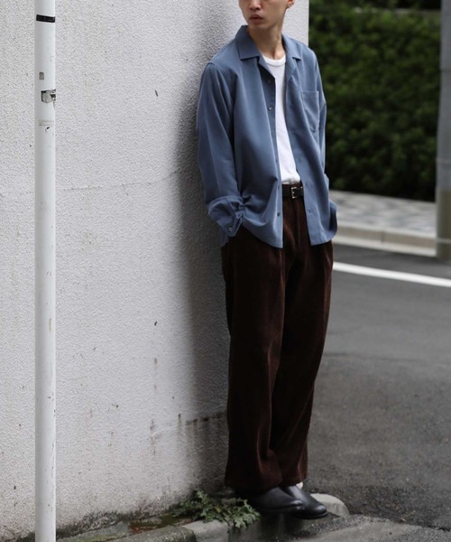 ADAM ET ROPE'（アダムエロペ）の「【WEB限定】パウダーポプリンオープンカラーシャツ（シャツ/ブラウス・メンズ・ネイビー/カーキ/ピンク・M/L）」の13枚目の写真