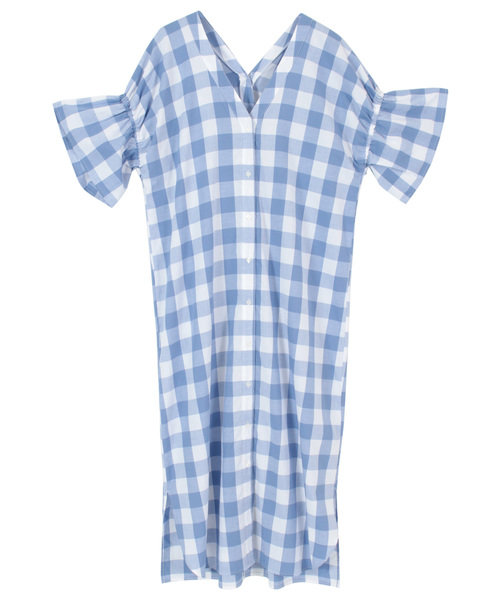 titivate（ティティベイト）の「ﾊﾞｯｸﾂｲｽﾄVﾈｯｸﾛﾝｸﾞﾜﾝﾋﾟｰｽ（ワンピース・レディース・オフホワイト/ブラック/カーキ/サックスブルー・M）」の4枚目の写真