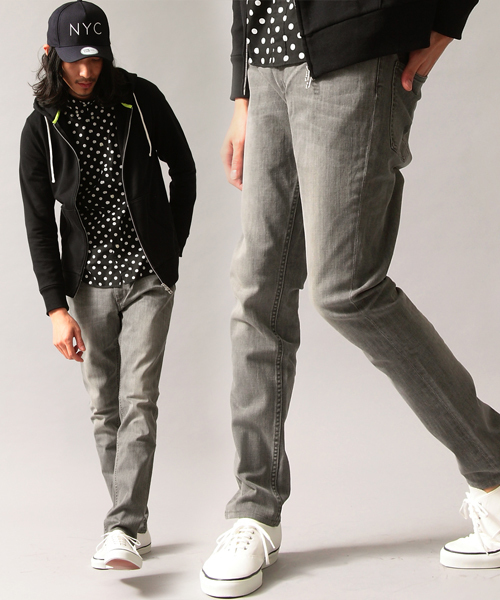 BEAUTY&YOUTH UNITED ARROWS（ビューティーアンドユースユナイテッドアローズ）の「by ∴ シェービング デニム スキニー テーパードパンツ◆（デニムパンツ・メンズ・グレー/コバルトブルー・SMALL/MEDIUM/LARGE/X-LARGE）」の2枚目の写真