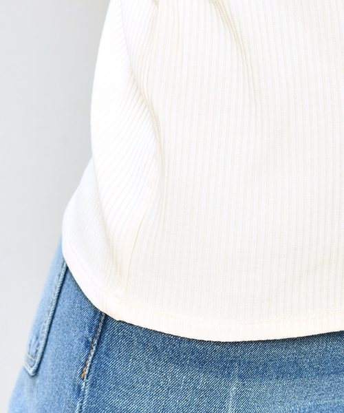 natural couture（ナチュラルクチュール）の「チュールレース付きテレコプルオーバー（Tシャツ/カットソー・レディース・ブラック/アイボリー/モカ・FREE）」の11枚目の写真