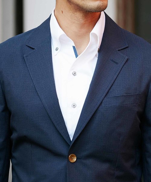 MEN'S BIGI(メンズビギ)の「クールドッツ ストレッチジャケット/ウォッシャブル(同素材パンツあり セットアップも可能)(テーラードジャケット・メンズ・ネイビー/グレー/ブルー・LL/SS/S/M/L)」の8枚目の写真