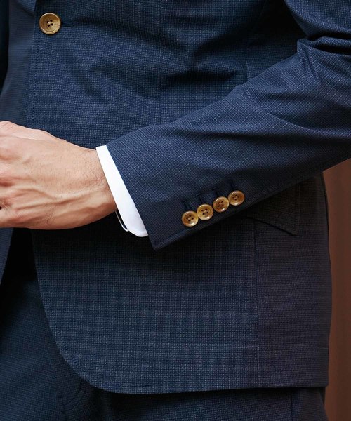 MEN'S BIGI(メンズビギ)の「クールドッツ ストレッチジャケット/ウォッシャブル(同素材パンツあり セットアップも可能)(テーラードジャケット・メンズ・ネイビー/グレー/ブルー・LL/SS/S/M/L)」の9枚目の写真