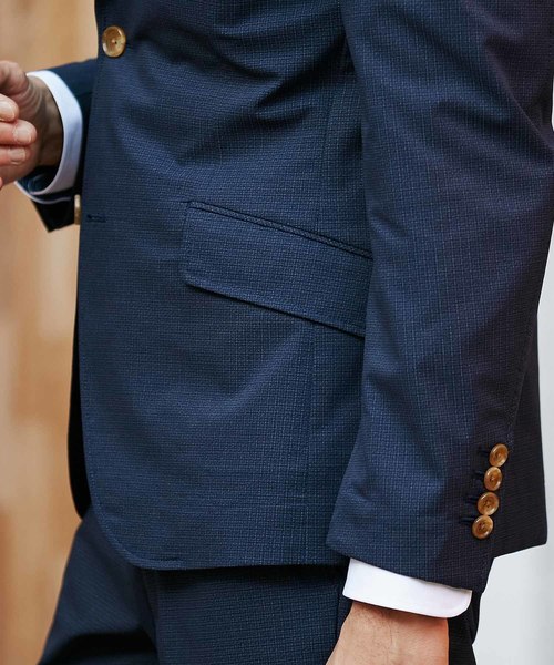 MEN'S BIGI(メンズビギ)の「クールドッツ ストレッチジャケット/ウォッシャブル(同素材パンツあり セットアップも可能)(テーラードジャケット・メンズ・ネイビー/グレー/ブルー・LL/SS/S/M/L)」の10枚目の写真