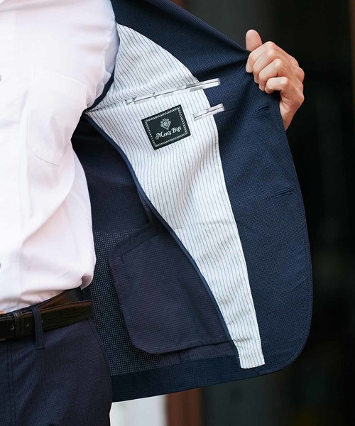 MEN'S BIGI(メンズビギ)の「クールドッツ ストレッチジャケット/ウォッシャブル(同素材パンツあり セットアップも可能)(テーラードジャケット・メンズ・ネイビー/グレー/ブルー・LL/SS/S/M/L)」の11枚目の写真