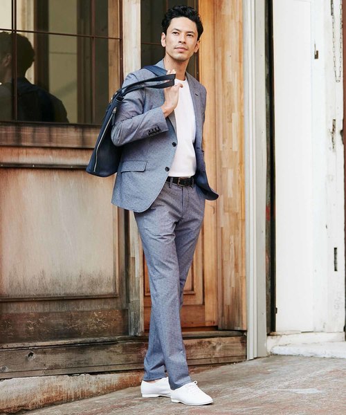 MEN'S BIGI(メンズビギ)の「クールドッツ ストレッチジャケット/ウォッシャブル(同素材パンツあり セットアップも可能)(テーラードジャケット・メンズ・ネイビー/グレー/ブルー・LL/SS/S/M/L)」の13枚目の写真