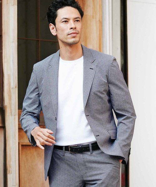 MEN'S BIGI(メンズビギ)の「クールドッツ ストレッチジャケット/ウォッシャブル(同素材パンツあり セットアップも可能)(テーラードジャケット・メンズ・ネイビー/グレー/ブルー・LL/SS/S/M/L)」の4枚目の写真