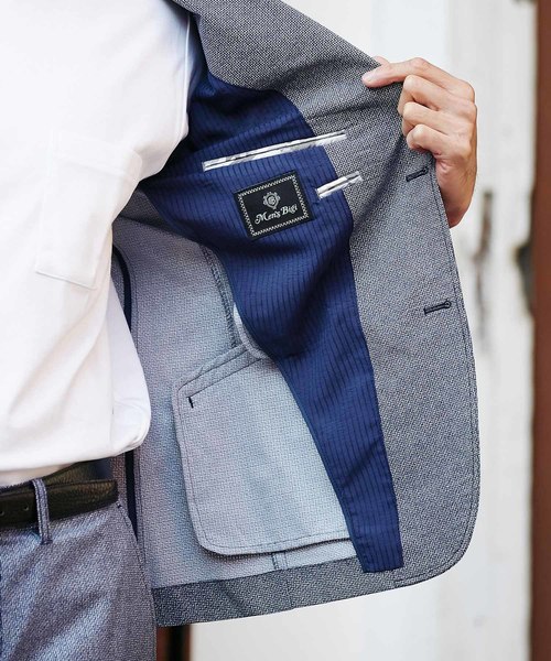 MEN'S BIGI(メンズビギ)の「クールドッツ ストレッチジャケット/ウォッシャブル(同素材パンツあり セットアップも可能)(テーラードジャケット・メンズ・ネイビー/グレー/ブルー・LL/SS/S/M/L)」の7枚目の写真