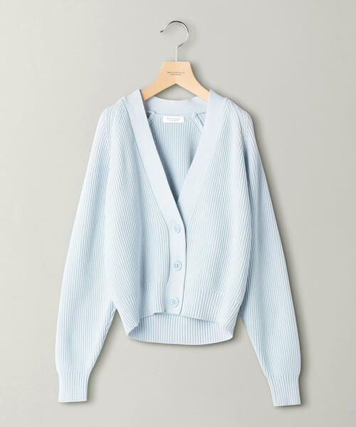 BEAUTY&YOUTH UNITED ARROWS（ビューティーアンドユースユナイテッドアローズ）の「BY∴ 畦ドルマンVネックニットカーディガン -手洗い可能- о（カーディガン/ボレロ・レディース・ライトブルー/オフホワイト/ライム・FREE）」の4枚目の写真
