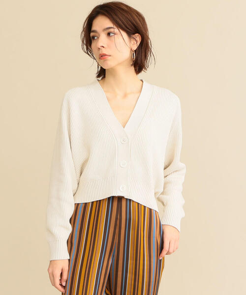 BEAUTY&YOUTH UNITED ARROWS（ビューティーアンドユースユナイテッドアローズ）の「BY∴ 畦ドルマンVネックニットカーディガン -手洗い可能- о（カーディガン/ボレロ・レディース・ライトブルー/オフホワイト/ライム・FREE）」の5枚目の写真