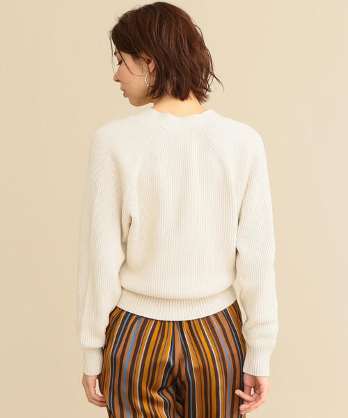 BEAUTY&YOUTH UNITED ARROWS（ビューティーアンドユースユナイテッドアローズ）の「BY∴ 畦ドルマンVネックニットカーディガン -手洗い可能- о（カーディガン/ボレロ・レディース・ライトブルー/オフホワイト/ライム・FREE）」の7枚目の写真