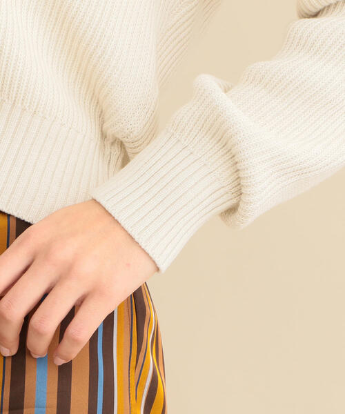 BEAUTY&YOUTH UNITED ARROWS（ビューティーアンドユースユナイテッドアローズ）の「BY∴ 畦ドルマンVネックニットカーディガン -手洗い可能- о（カーディガン/ボレロ・レディース・ライトブルー/オフホワイト/ライム・FREE）」の9枚目の写真