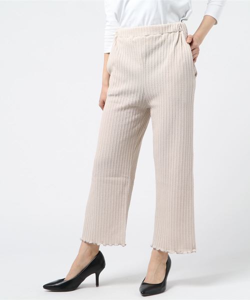 ehka sopo（エヘカソポ）の「ふくれジャガードパンツ（その他パンツ・レディース・キナリ/チャコールグレー/グレー・ﾌﾘ-）」の2枚目の写真