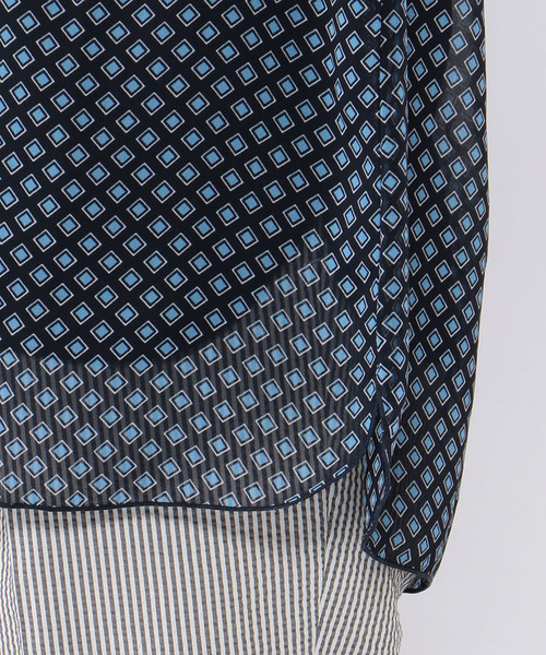 A/C DESIGN BY ALPHA CUBIC（エーシーデザインバイアルファキュービック）の「タックチュニック（Tシャツ/カットソー・レディース・ブラック/ブルー/グリーン・M size/L size）」の7枚目の写真