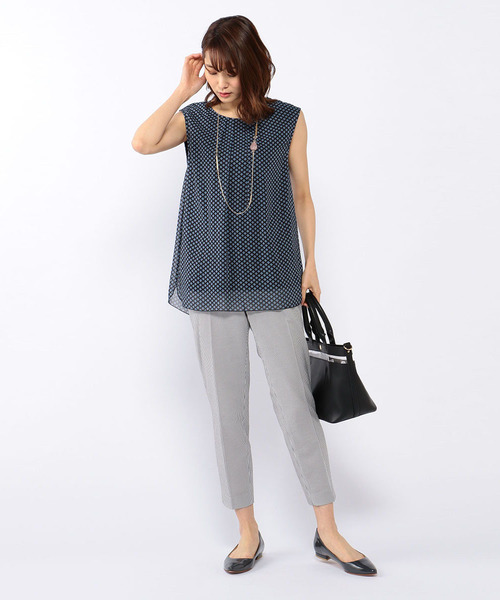 A/C DESIGN BY ALPHA CUBIC（エーシーデザインバイアルファキュービック）の「タックチュニック（Tシャツ/カットソー・レディース・ブラック/ブルー/グリーン・M size/L size）」の10枚目の写真