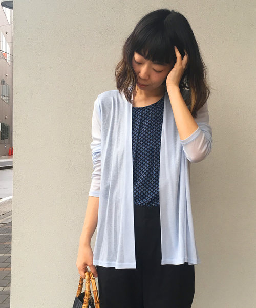 A/C DESIGN BY ALPHA CUBIC（エーシーデザインバイアルファキュービック）の「タックチュニック（Tシャツ/カットソー・レディース・ブラック/ブルー/グリーン・M size/L size）」の13枚目の写真