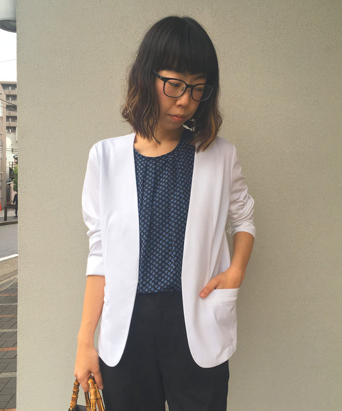 A/C DESIGN BY ALPHA CUBIC（エーシーデザインバイアルファキュービック）の「タックチュニック（Tシャツ/カットソー・レディース・ブラック/ブルー/グリーン・M size/L size）」の12枚目の写真