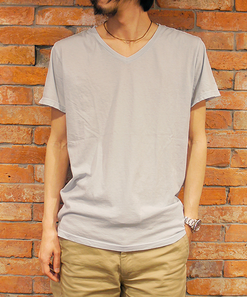 CIAOPANIC(チャオパニック)の「【SAVE KHAKI】VネックTEE(Tシャツ/カットソー・メンズ・グレー/アクア/ライトブルー/パープル/ホワイト・SMALL/MEDIUM)」の3枚目の写真