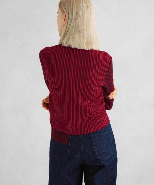 UNITED TOKYO（ユナイテッドトウキョウ）の「ストライプジャガードニット（ニット/セーター・レディース・ブラック/ベージュ/レッド・1）」の20枚目の写真