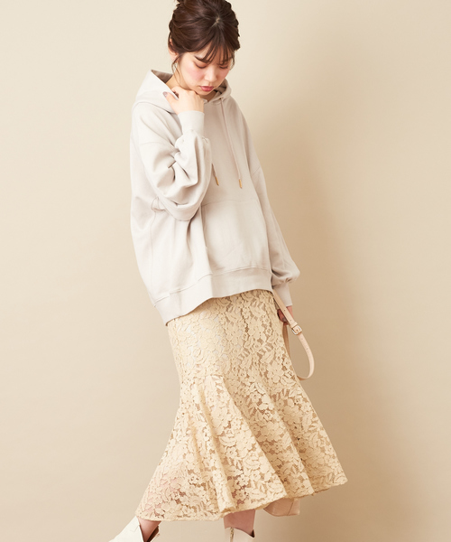 natural couture（ナチュラルクチュール）の「裏毛ゆったりパーカー（スウェット・レディース・ブラック/ベージュ/ブラウン/ボルドー/ラベンダー/グレイッシュベージュ・FREE）」の18枚目の写真