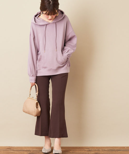 natural couture（ナチュラルクチュール）の「裏毛ゆったりパーカー（スウェット・レディース・ブラック/ベージュ/ブラウン/ボルドー/ラベンダー/グレイッシュベージュ・FREE）」の21枚目の写真