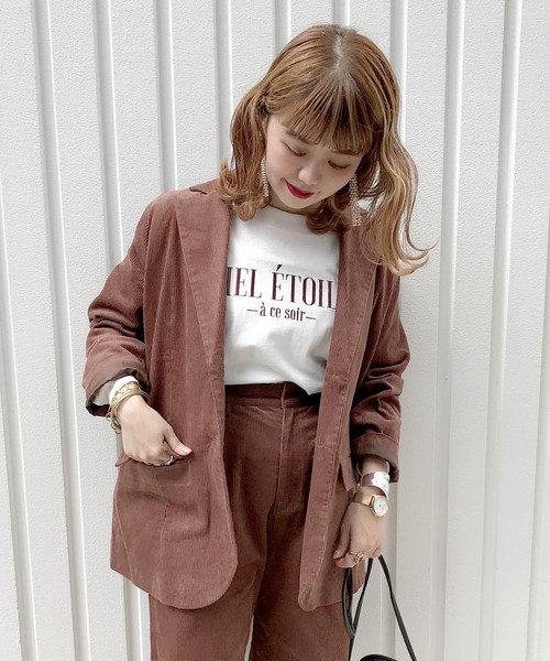 archives（アルシーヴ）の「【setupにも】コールテーラードジャケット（テーラードジャケット・レディース・ベージュ/パープル/キャメル・MEDIUM）」の3枚目の写真