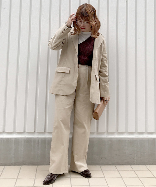 archives（アルシーヴ）の「【setupにも】コールテーラードジャケット（テーラードジャケット・レディース・ベージュ/パープル/キャメル・MEDIUM）」の13枚目の写真