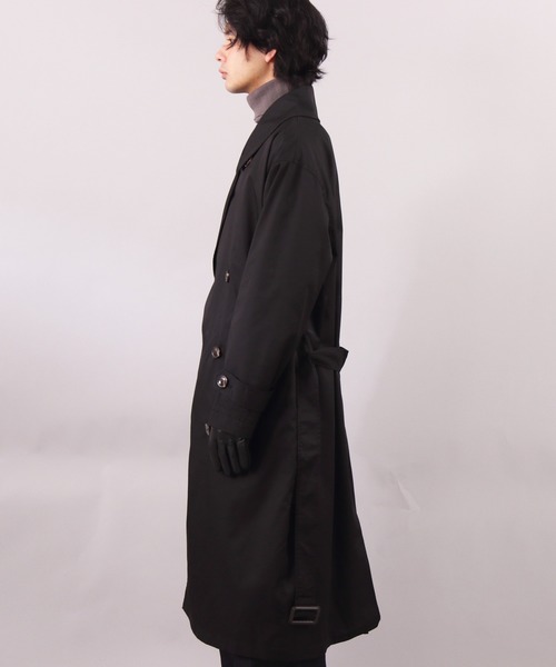 8(eight)(エイト)の「オーバーサイズツイルトレンチコート(トレンチコート・メンズ・ブラック/ブラウン/ベージュ/カーキ・MEDIUM/LARGE)」の9枚目の写真