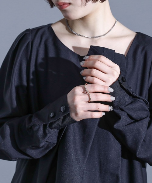 kOhAKU(コハク)の「タックデザイン異素材オケージョンワンピ(ドレス・レディース・ブラック・2/1)」の14枚目の写真