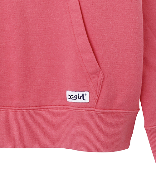 X-girl（エックスガール）の「XG LOGO SWEAT PULLOVER HOODIE（パーカー・レディース・ホワイト/ブラック/アッシュ/ピンク/オリーブ/ブルー・2/1）」の12枚目の写真